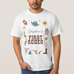 Camiseta Primeiro Rodeio western cowboy primeiro aniversári