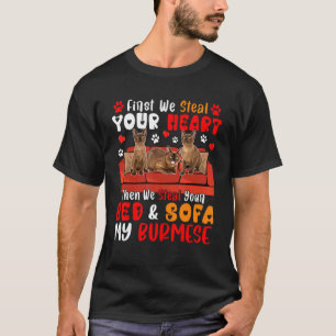 Camiseta Primeiro Roubar Coração Fofo Depois Cama E Sofá Me