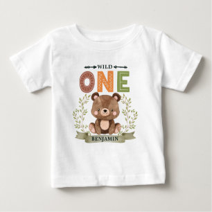 Camiseta Primeiro Urso Florestal SELVAGEM Personalizado