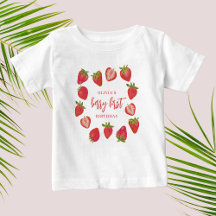 Primeiro Verão de Morango de Menina 1º Aniversário