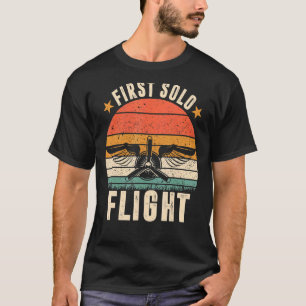Camiseta Primeiro Voo do Piloto de Avião de Avião Solo