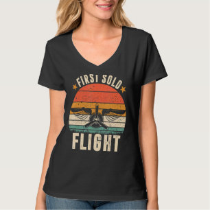 Camiseta Primeiro Voo do Piloto de Avião de Avião Solo