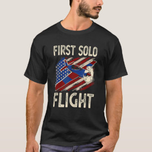 Camiseta Primeiro Voo do Piloto de Avião de Avião Solo