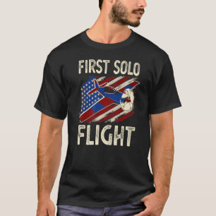 Camiseta Primeiro Voo do Piloto de Avião de Avião Solo