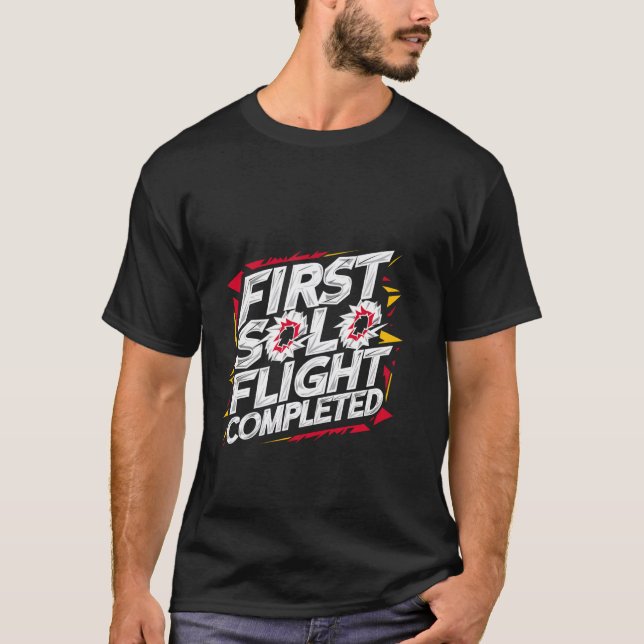 Camiseta Primeiro Voo Solo Concluído — (Frente)