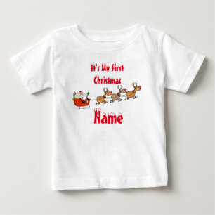 Camiseta Primeiro Xmas Keepsasasak do Bebê - Gift adicione