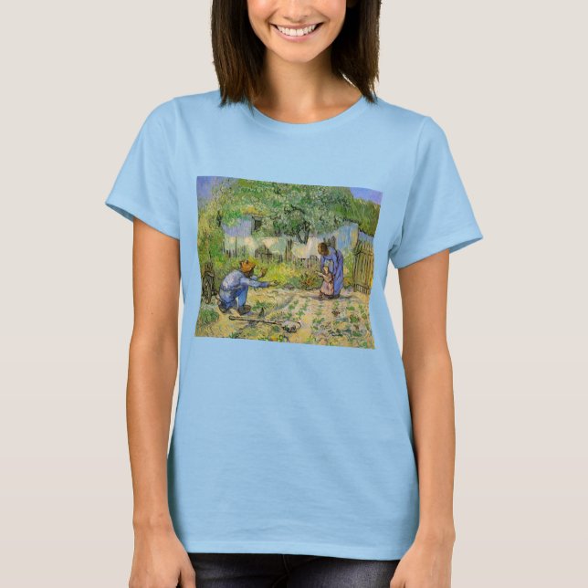 Camiseta Primeiros passos (após Millet) de Vincent van Gogh (Frente)