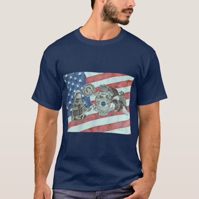 Camiseta Primeiros Respondentes Patrióticos (Frente)