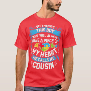 Camiseta Primo Autismo para Homens Meninas Meninas Crianças