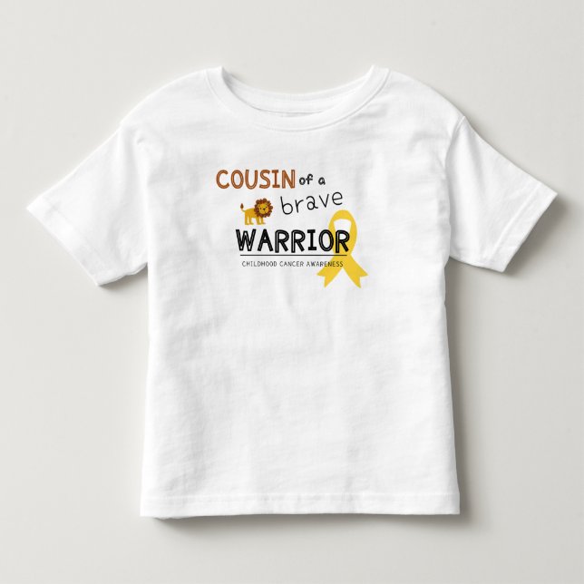 Camiseta primo-bravo cancer guerreiro leão-criança-camisa (Frente)
