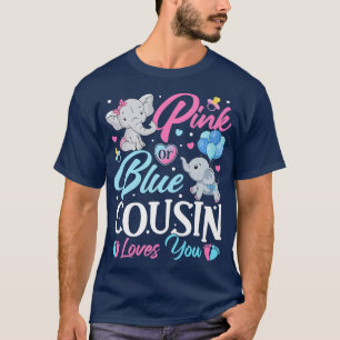 Camiseta Primo Cor-de-Rosa Azul-Elefante ama-te a Gravidez