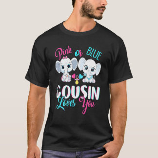 Camiseta Primo Cor-De-Rosa Ou Azul Ama-Te Elefantes Gende B