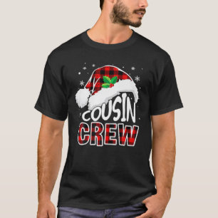 Camiseta Primo Crew Butiflo Xadrez Vermelho Engraçado Natal