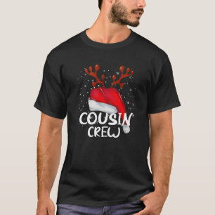 Camiseta Primo Crew Natal Pajama Santa Hat Reindeer E