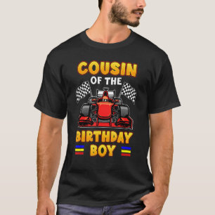Camiseta Primo Da Corrida De Fórmula Do Garoto De Aniversár
