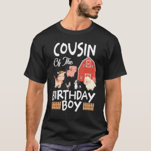 Camiseta Primo Da Família Birthday BoyFarm Animal B Day