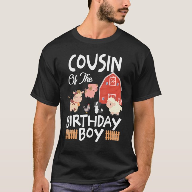 Camiseta Primo Da Família Birthday BoyFarm Animal B Day (Frente)
