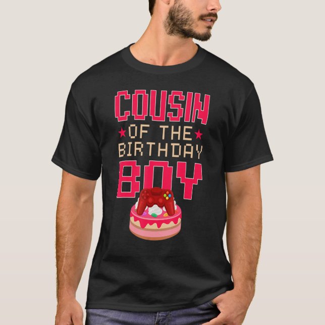 Camiseta Primo da família do garotinho de aniversário (Frente)