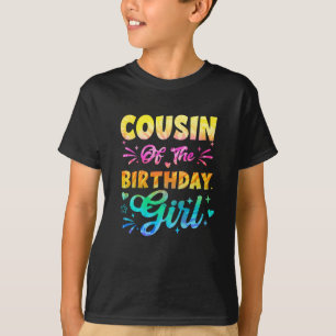 Camiseta Primo Da Garota De Aniversário Tie Dye primeiro an