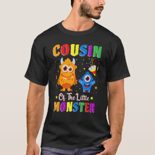 Camiseta Primo Da Pequena Família Monstro Correspondendo Ao