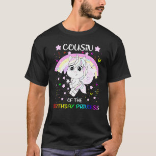 Camiseta Primo Da Princesa De Aniversário Unicórn