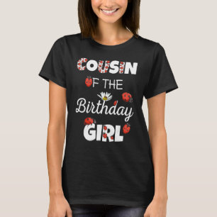 Camiseta Primo Da Rapariga De Aniversário Família Floral La