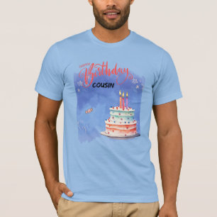 Camiseta Primo de aniversário feliz personalizado