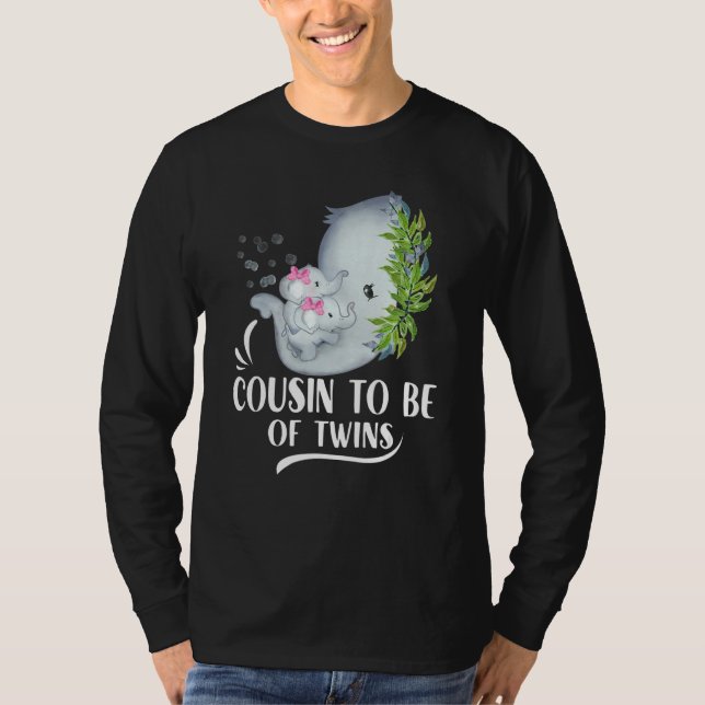 Camiseta Primo De Gêmeas Gêmeas Bebê Elefante Bab (Frente)