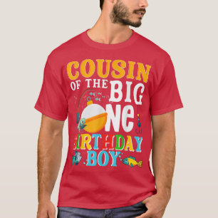 Camiseta Primo Do Aniversário Garoto De Peixe Só Um Nascime