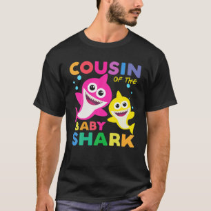 Camiseta Primo Do Bebê Tubarão De Aniversário, Cousin Sh