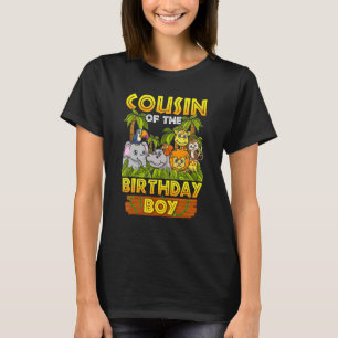 Camiseta Primo Do Birthday Boy Safari Zoo Wild Animal