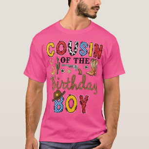 Camiseta Primo Do Garoto De Aniversário Do Rodeio Do Cowboy