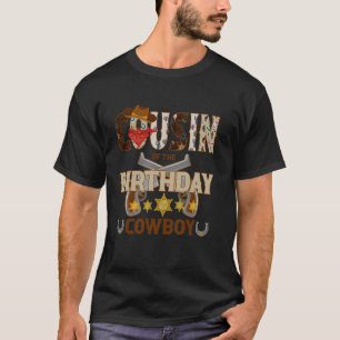 Camiseta Primo do Menino de Aniversário Temático de Cowboy 