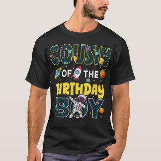 Camiseta Primo do Menino do Aniversário Família de Astronau