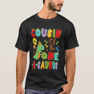 Camiseta Primo do One-A-Saurus Menino do 1º Aniversário Din