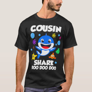 Camiseta Primo Do Tubarão-Bebê Tubarão-Primo De Aniversário