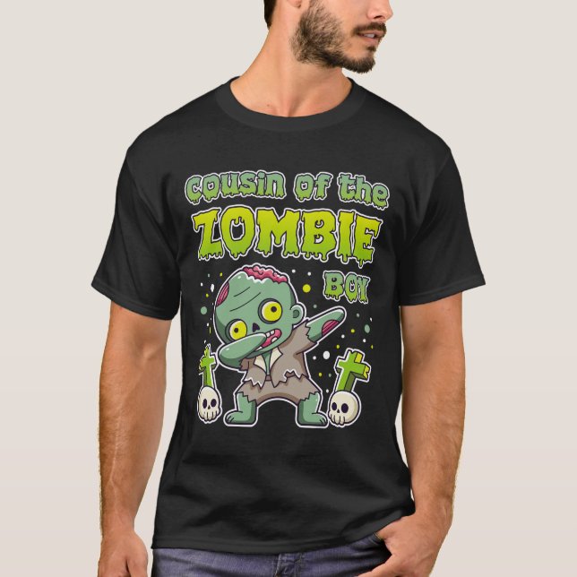 Camiseta Primo Do Zombie Boy Zombie No 9º Aniversário (Frente)