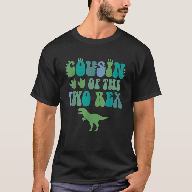Camiseta Primo Dos Dois Rex Birthday Boy T Rex Dinossaur (Frente)