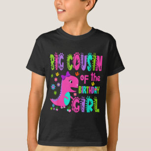 Camiseta Primo grande da garota aniversariante saurus rex