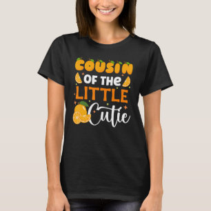 Camiseta Primo Little Cutie Chá de fraldas Laranja Aniversá