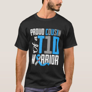 Camiseta Primo Orgulhoso de um Guerreiro T1D Conscientizaçã
