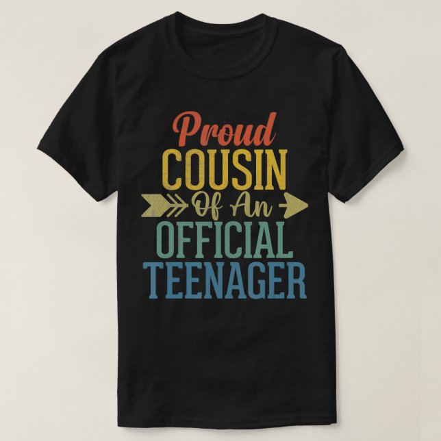 Camiseta Primo Orgulhoso do Adolescente Oficial Birthday 13 (Frente do Design)