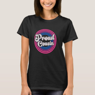 Camiseta Primo Orgulhoso Groovy LGBTQ Orgulho Bissexual Bi