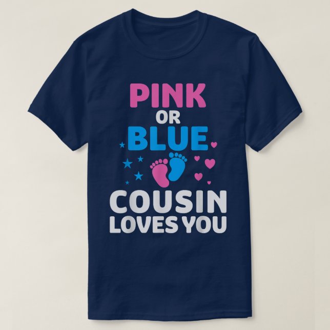 Camiseta Primo rosa ou azul ama você gênero Reveal T-Shir (Frente do Design)