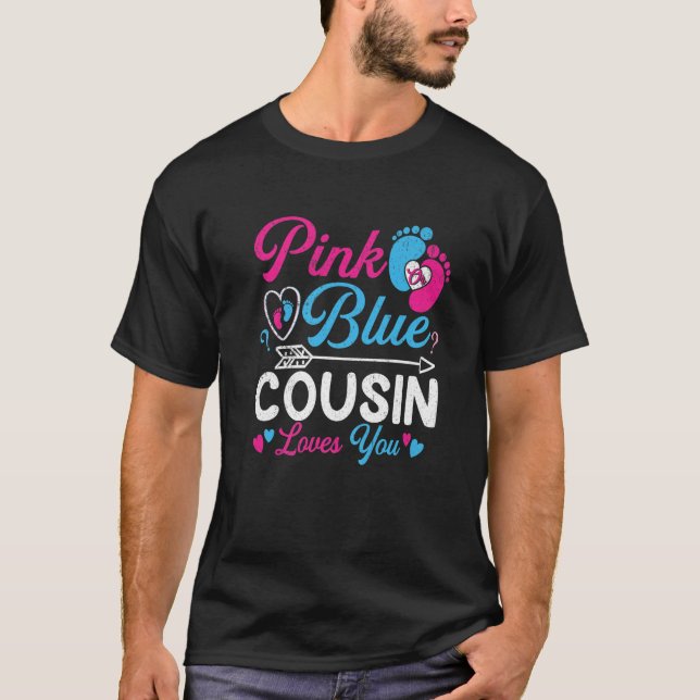 Camiseta Primo Rosa Ou Azul Te Ama Sexo De Bebê Engraçado (Frente)