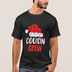Camiseta Primo Tripulante Santa Hat Luz Familiar Combinação
