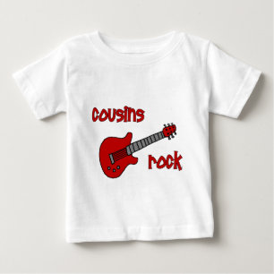 Camiseta Primos Rock! Com Violão Vermelho