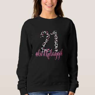 Camiseta Prin-Pinto-Leopardo Rosa-aniversário de 21 anos