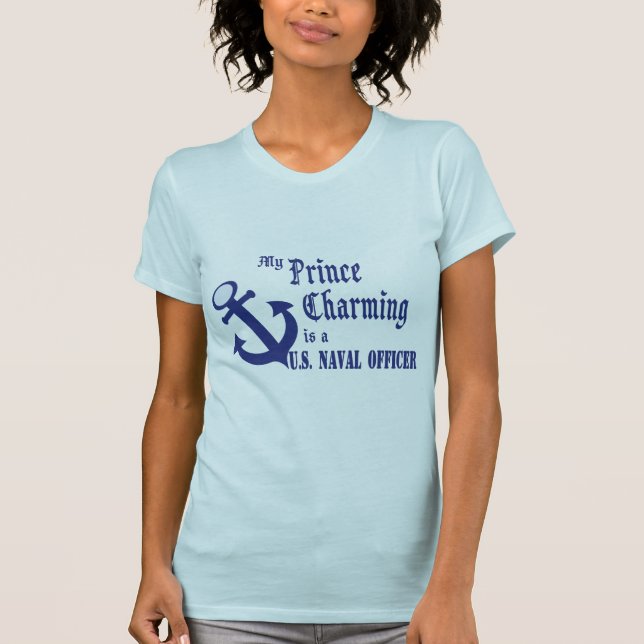 Camiseta Prince Charming é o oficial naval dos EUA (Frente)