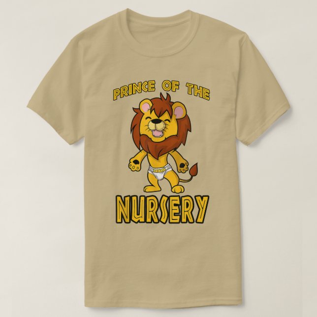 Camiseta PRINCE OF THE NURSERY Baby Lion in Fralda (Frente do Design)